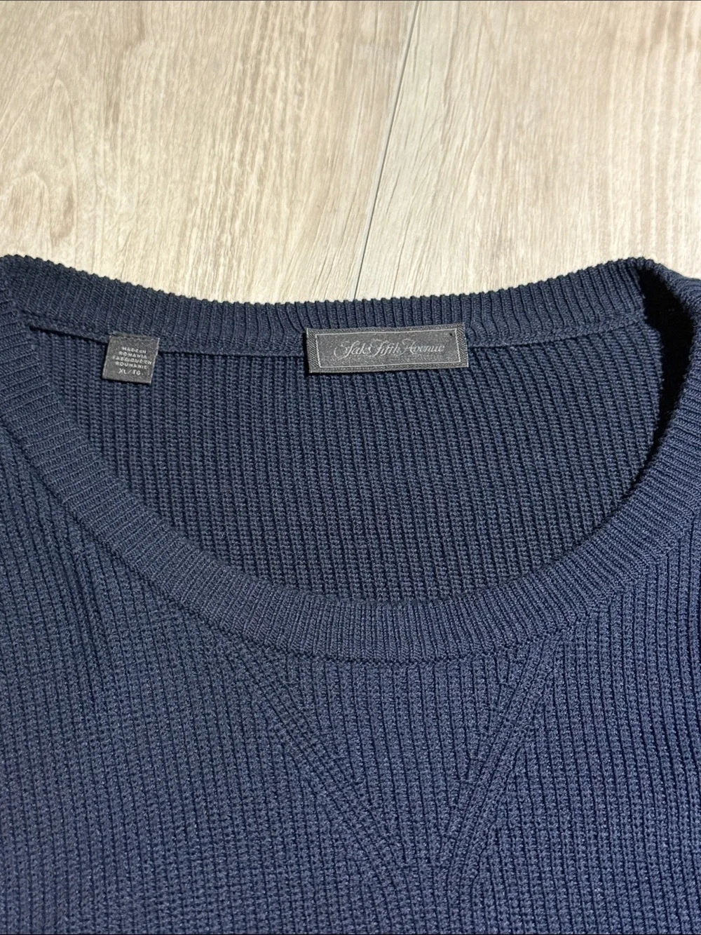 Saks Fifth Avenue Men's Dark Navy Crewneck Thermal Sweater